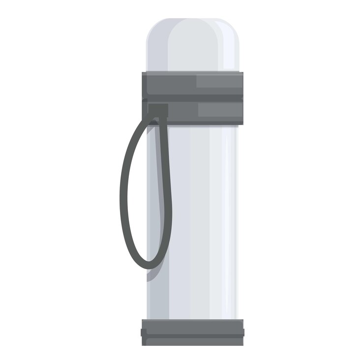 Vector un frasco térmico blanco para mantener su bebida caliente o fría