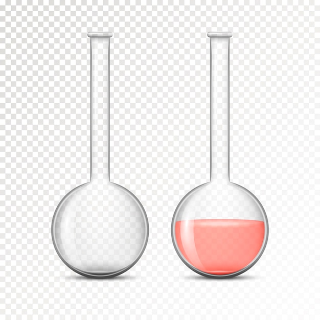 Frasco vacío y lleno para laboratorio químico