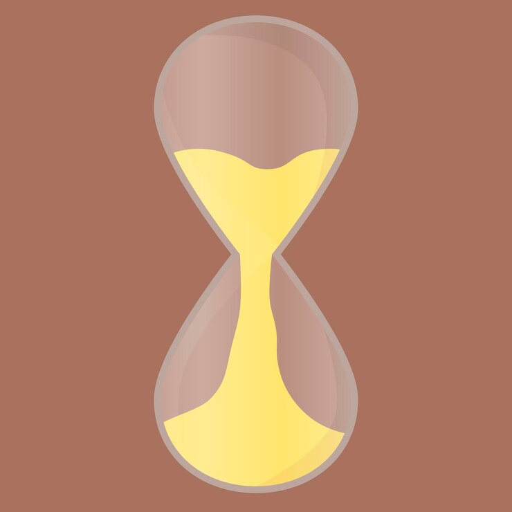 Vector frasco de vidrio con arena. reloj de arena. ilustración vectorial