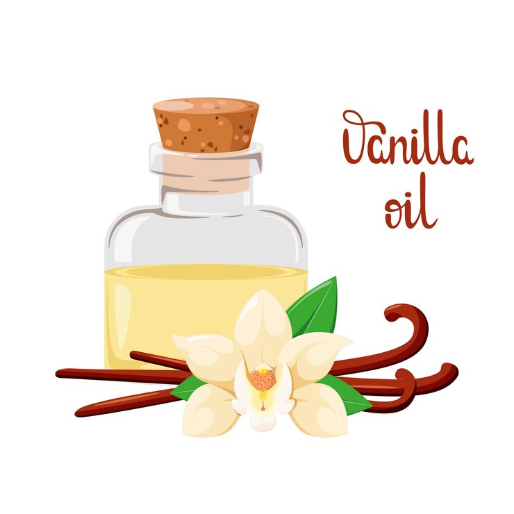 Vector frasco de vidrio con mantequilla de vainilla sobre un fondo blanco diseño de dibujos animados