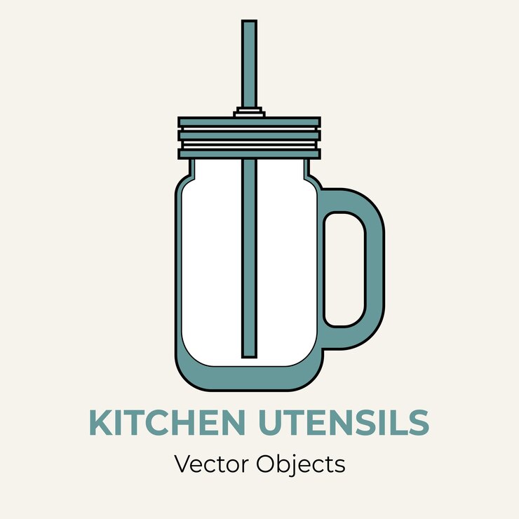 Vector frasco de vidrio taza tarro de albañil ilustración vectorial ilustración de línea vectorial aislado logotipo icono café menú banner flayer logotipo de cristalería silueta blanca bebida fría cóctel vidrio tarro de albañil aislar fondo