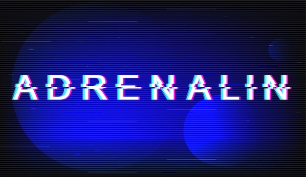 Frase de adrenalina. Tipografía retro estilo futurista sobre fondo azul eléctrico. Texto de actividad extrema con efecto de distorsión en la pantalla del televisor. Diseño de banner de movimiento con cita