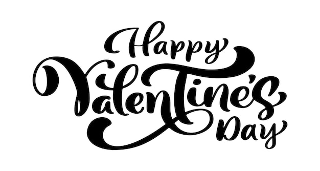 Frase de caligrafía feliz día de san valentín vector día de san valentín letras dibujadas a mano corazón vacaciones