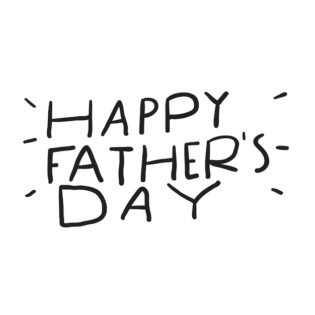 Frase de escritura feliz día del padre ilustración vectorial sobre fondo blanco