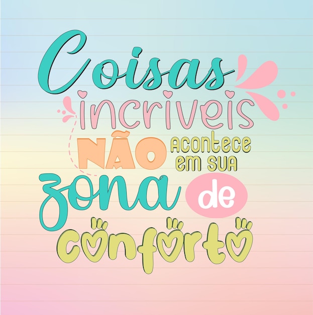 Vector frase inspiradora en portugues brasileiro