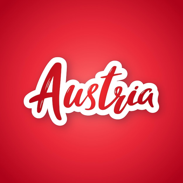 Frase de letras dibujadas a mano de Austria Pegatina