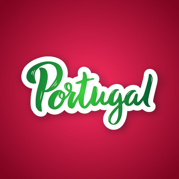 Vector frase de letras dibujadas a mano de portugal