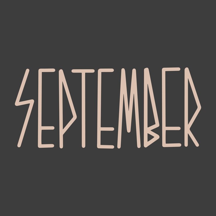 Vector frase de letras dibujadas a mano septiembre