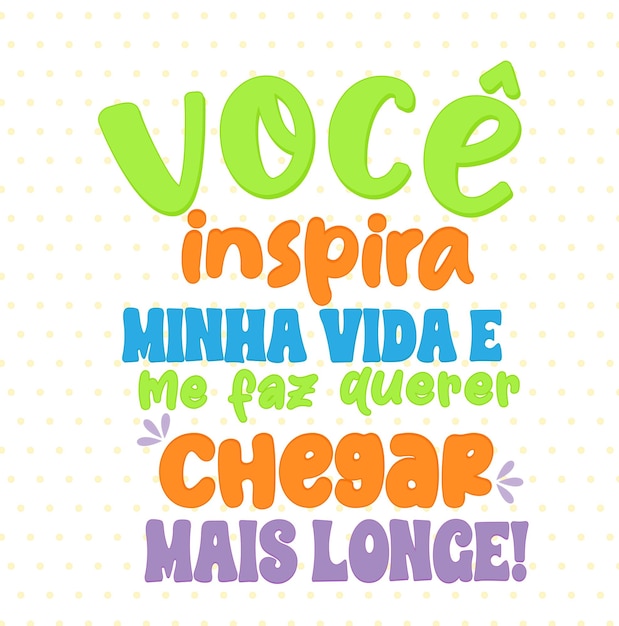 Vector frase motivacional em lettering portugues brasileiro