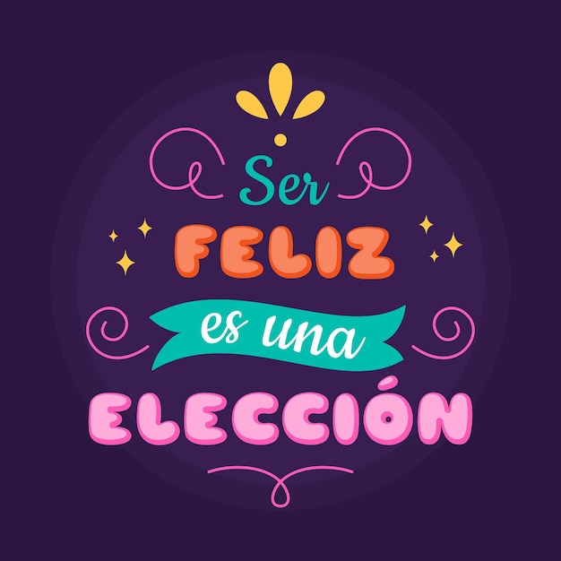 Frase motivacional en español ser feliz es una elección