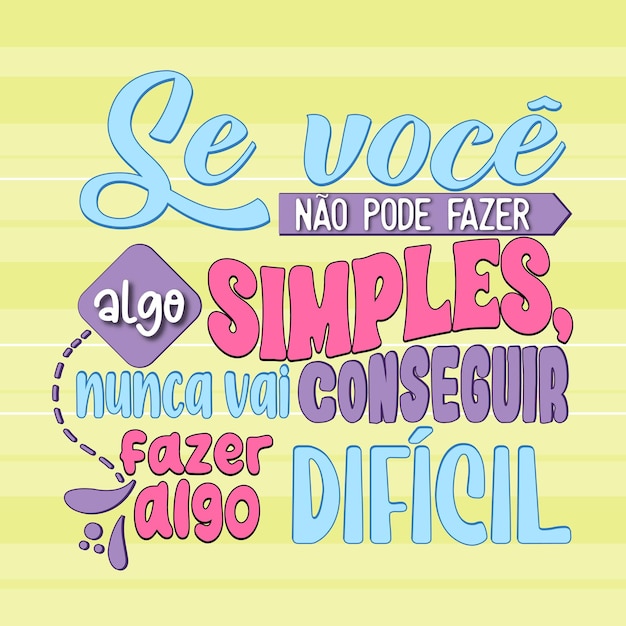 Vector frase motivacional en portugués brasileiro