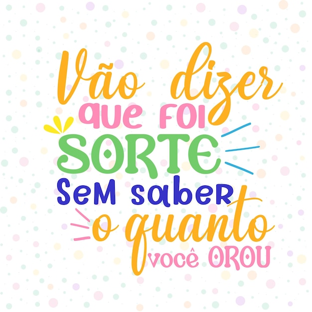 Vector frase motivacional de simples edição em português brasileiro