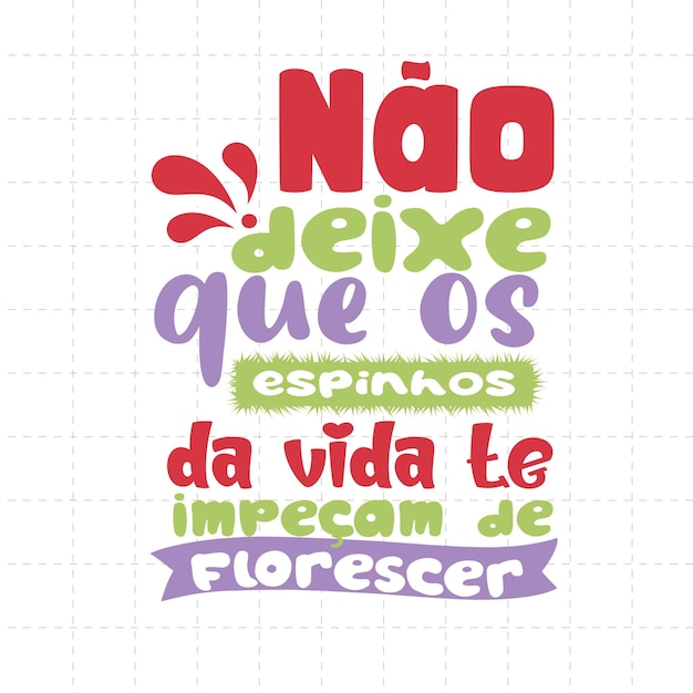 Vector frase motivadora en portugués brasileño con edición sencilla.