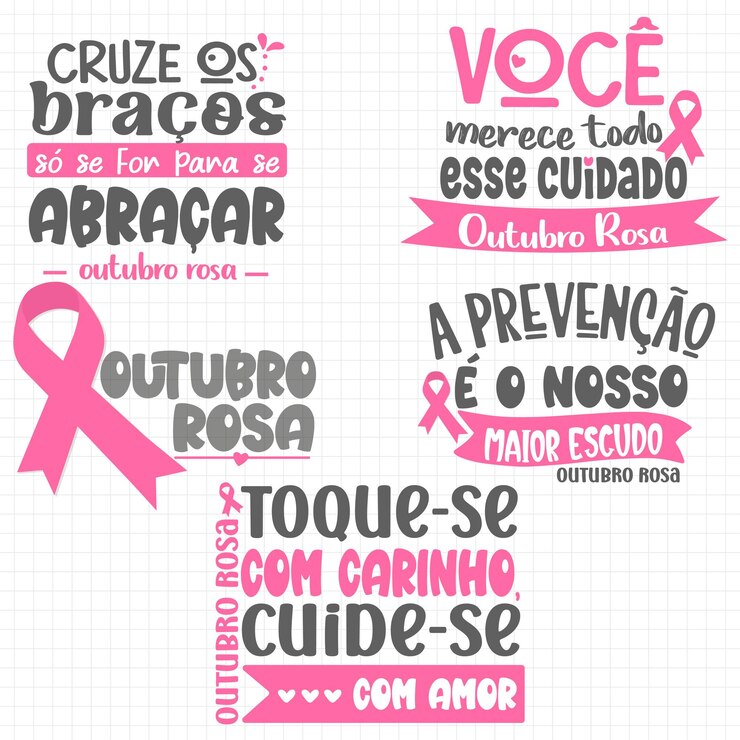 Vector frase octubre rosa