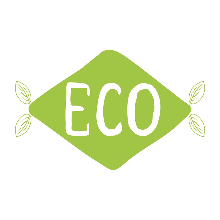 Vector frase tipográfica vectorial eco en forma de rombo verde imprimir tejón de etiqueta de alimentos orgánicos naturales