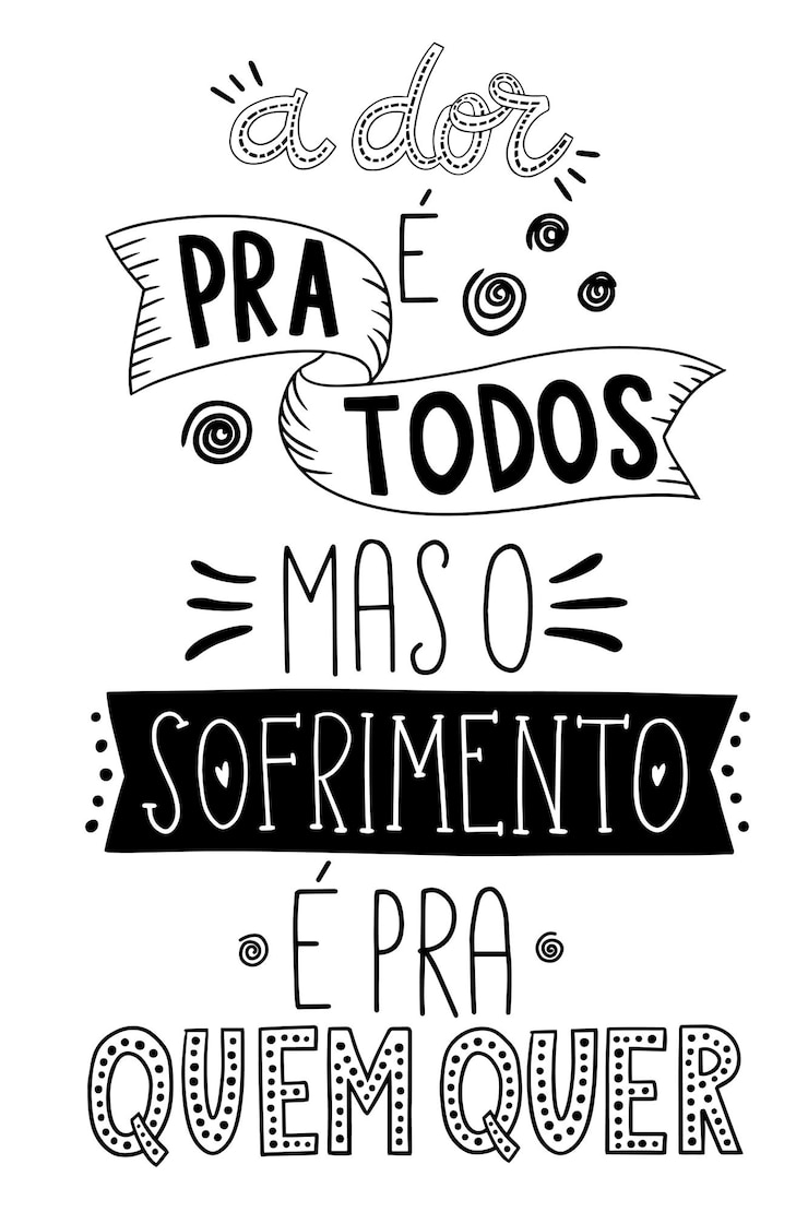 Vector una frase en la traducción al portugués el dolor es para todos, pero el sufrimiento es para quienes quieren