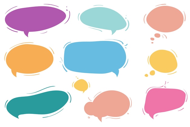 Frases de conversación en burbujas Nubes de chat en línea con varias palabras comentarios