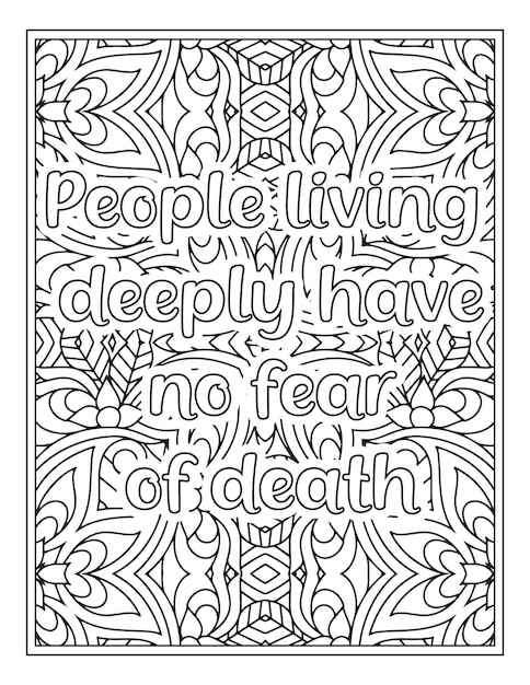 Frases motivacionales para colorear Página del libro Citas inspiradoras para colorear página para colorear