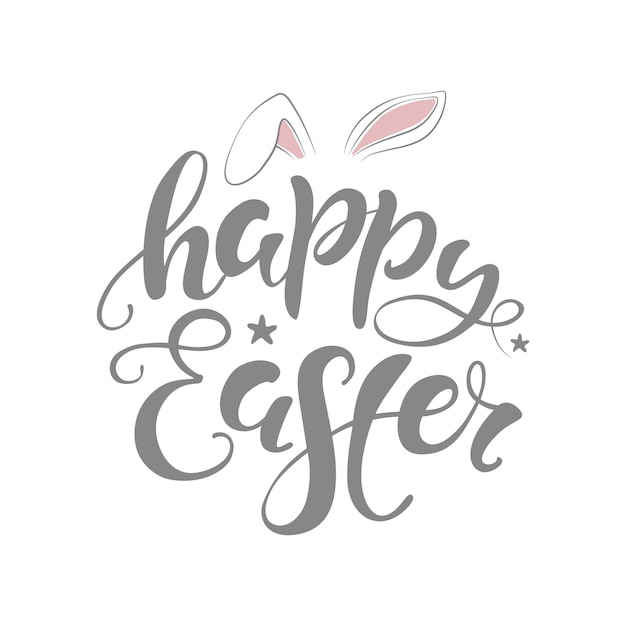 Frases de Pascua escritas a mano Plantillas de texto de tarjetas de felicitación con huevos de Pascua aislados sobre fondo blanco Letras de Pascua feliz estilo de caligrafía moderna