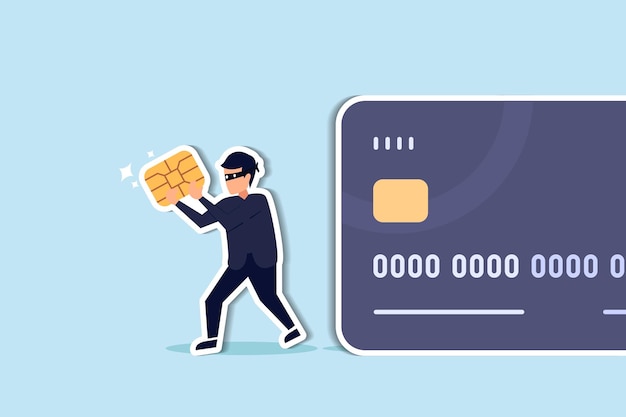 Fraude de cuentas de pago con tarjeta de crédito o débito hacker uso criminal de phishing para robar datos de dinero en línea
