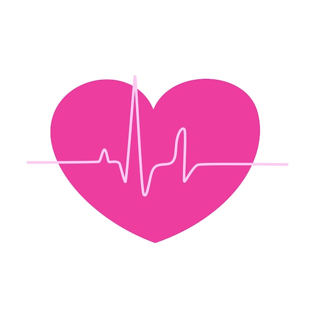 La frecuencia cardíaca, el pulso, la electrocardiografía aislada sobre un fondo blanco