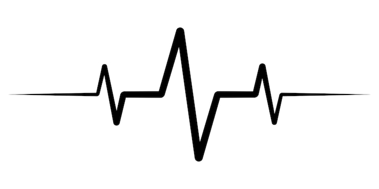 Vector frecuencia cardiaca pulso icono medicina logo vector latido icono de frecuencia cardiaca audio sonido onda de radio amplitud picos