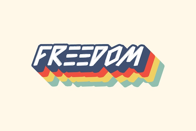 Freedom Text 70s Diseño de tipografía retro para camisetas y mercancías lúdicas
