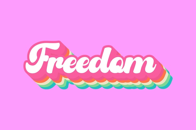 Freedom Text 70s Diseño de tipografía retro para camisetas y mercancías lúdicas