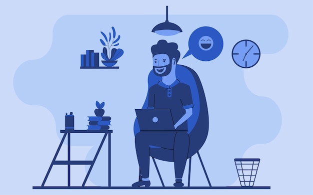 Freelancer Concept Flat Ilustración Diseño vectorial