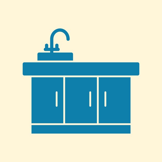 El fregadero de la cocina es de moda, creativo, lindo, abstracto, ilustración vectorial, colorido y de diseño útil.