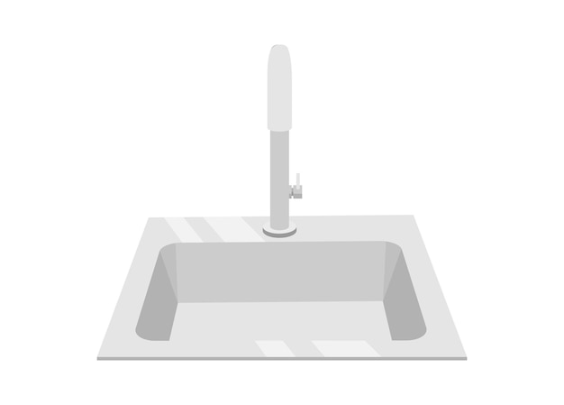 El fregadero de la cocina Ilustración plana simple en vista en perspectiva