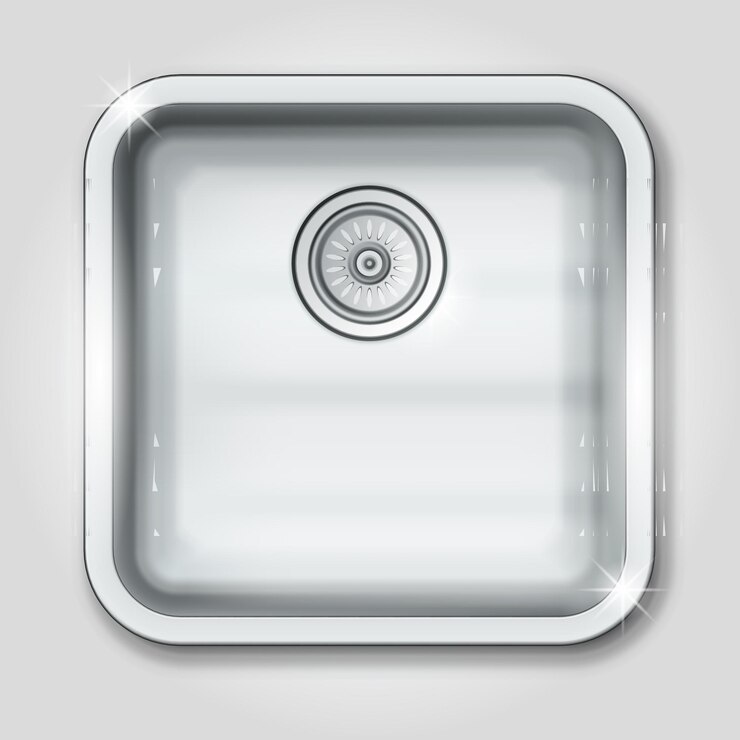 Vector fregadero de cocina transparente realista