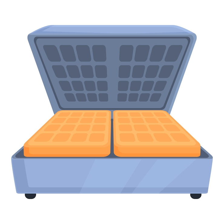 Vector freidora waffle maker icono dibujos animados vector placa hornear cocina casa
