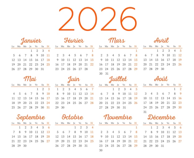 French calendar for 2024 Week starts on Monday