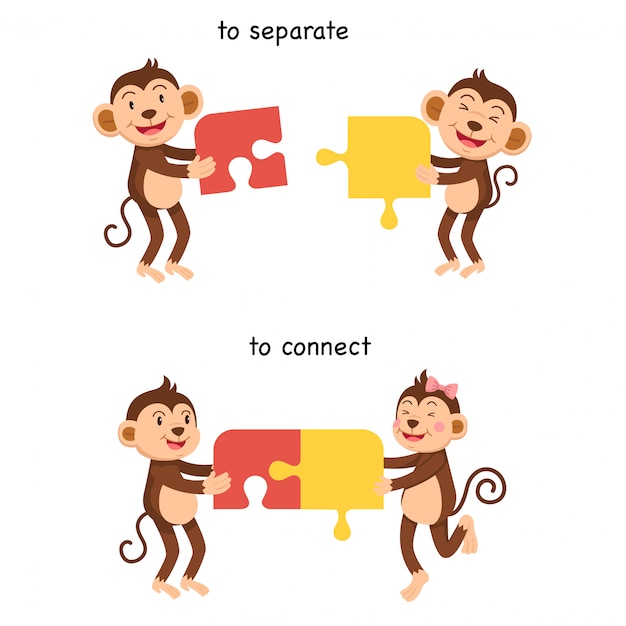 Frente a conectar y separar la ilustración vectorial