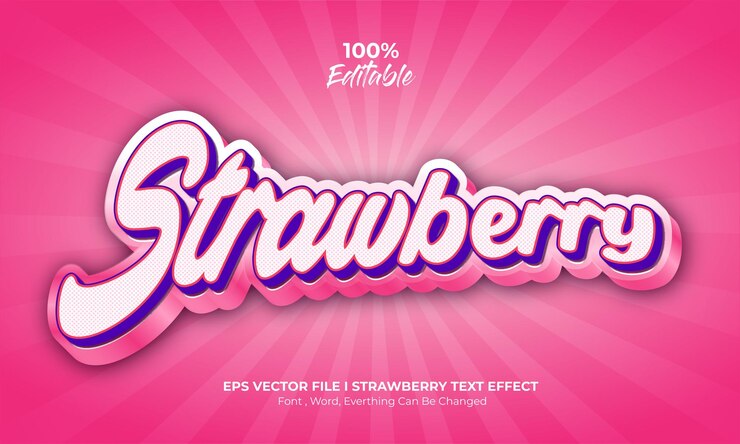 Vector fresa 3d vector efecto de texto totalmente editable