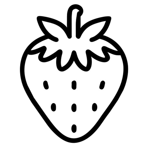 fresa con el contorno del icono de las flores