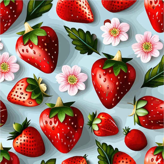 Vector fresa imagen vectorizada frutas frescas ilustración vectorial realista de bayas maduras en color