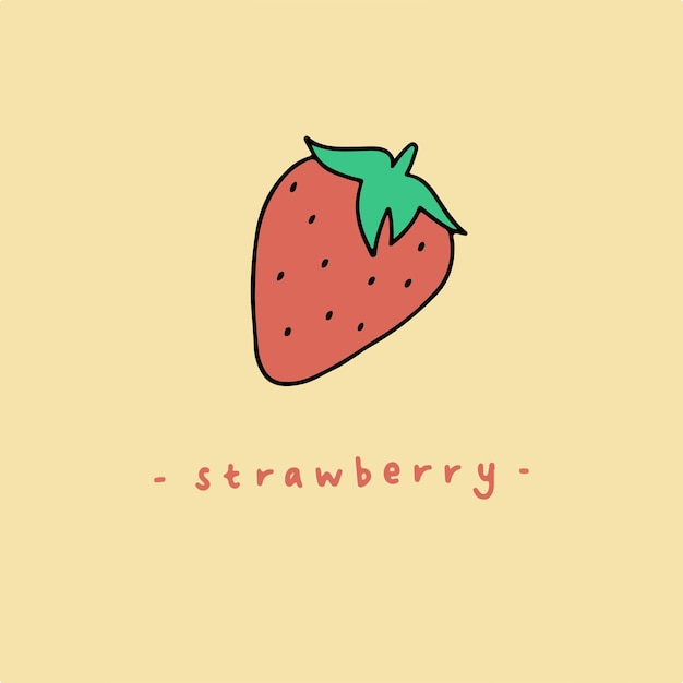 Fresa Símbolo Diseño Fruta Ilustración Vectorial