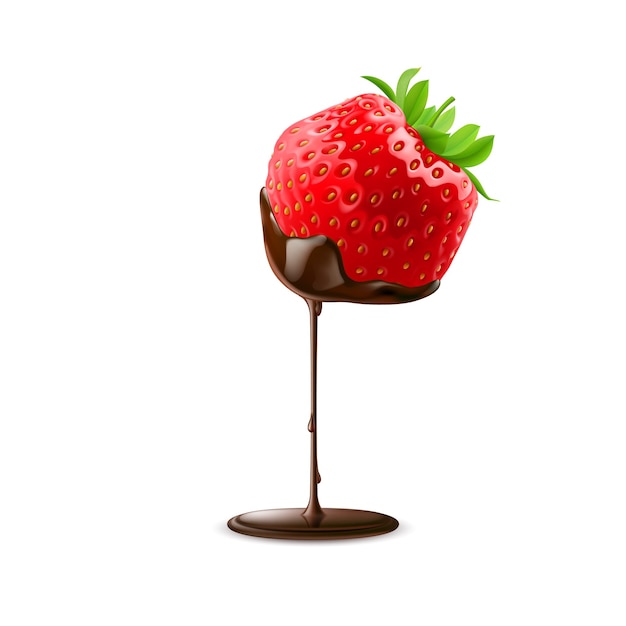 Fresas en chocolate ilustración