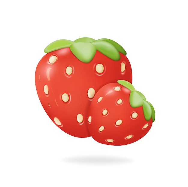 fresas icono 3d. vectores de alta calidad