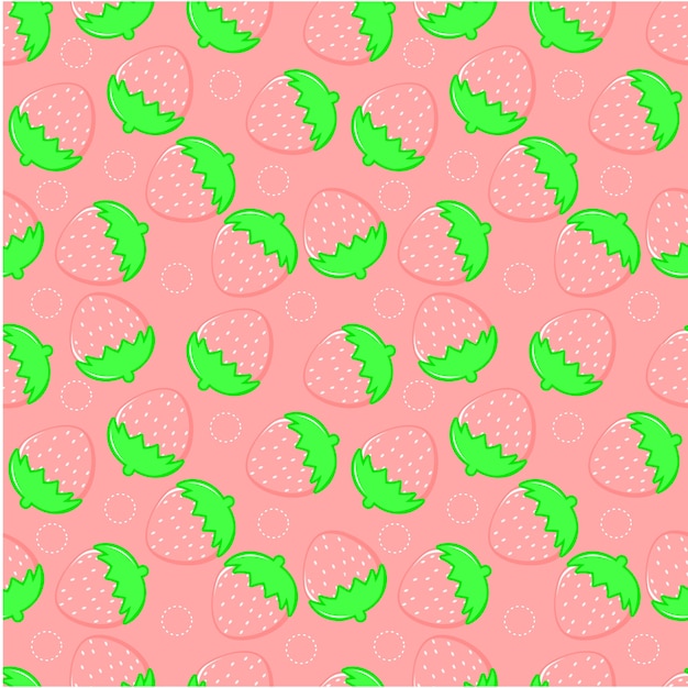 Vector fresas de patrones sin fisuras en fondo rosa vintage