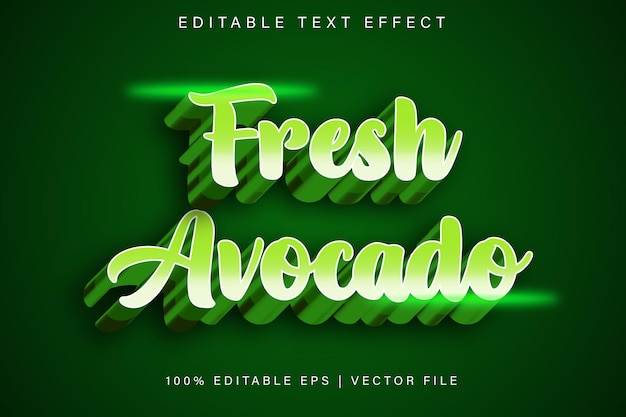 Fresco aguacate Editable Efecto de texto Estilo de dibujos animados