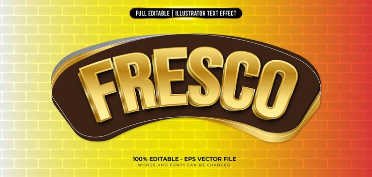 Vector fresco efecto de texto 3d editable