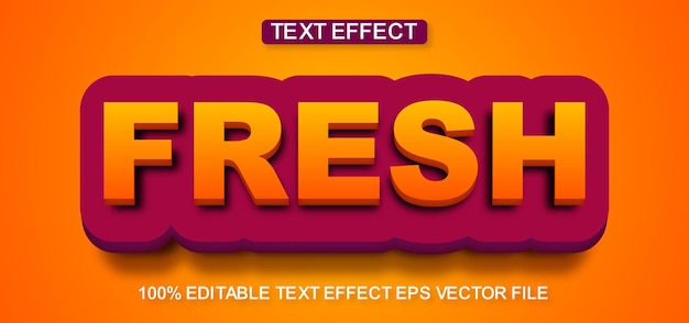 Fresco gradiente de color editable efecto de texto 3D vector eps