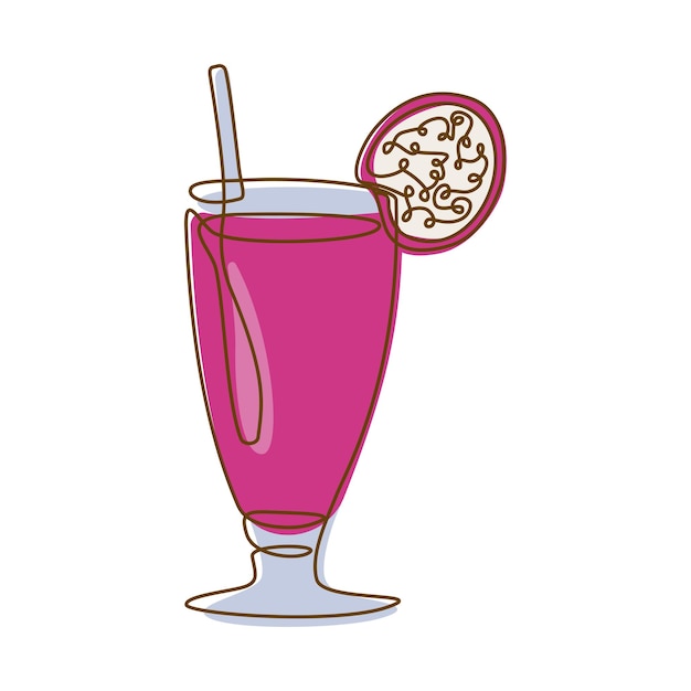 Fresh Dragon Fruit Juice Smoothies Bebida saludable en vaso con diseño artístico de líneas