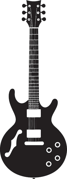 Fretboard Fusion Guitar Logo Vector Gráfico Musical Melange Emblema de la guitarra El arte vectorial