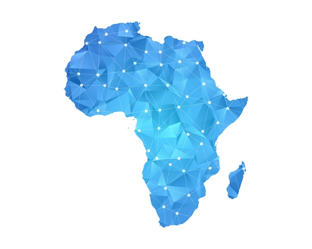 África mapa línea puntos poligonal abstracto geométrico.