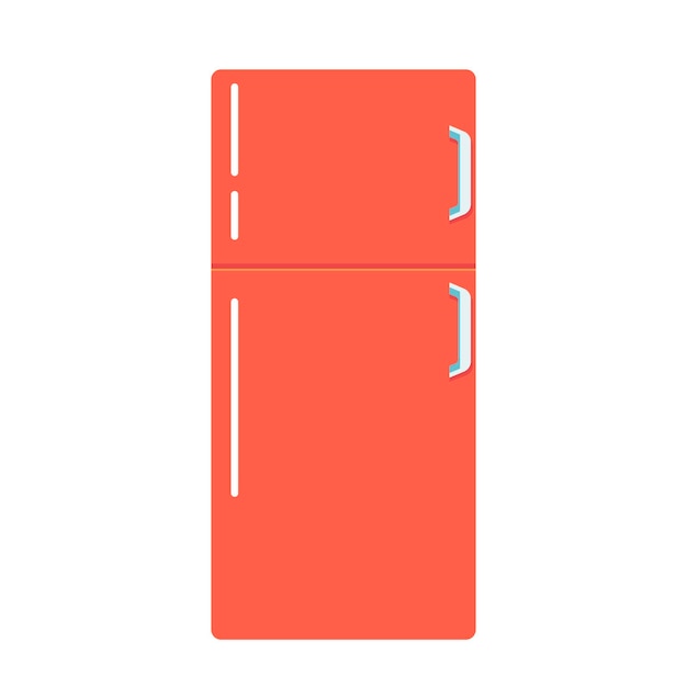 Frigorífico moderno equipo de cocina aislado sobre fondo blanco. Gran electrodoméstico de color rojo.