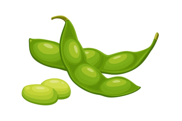 Frijoles edamame aislado sobre fondo blanco.
